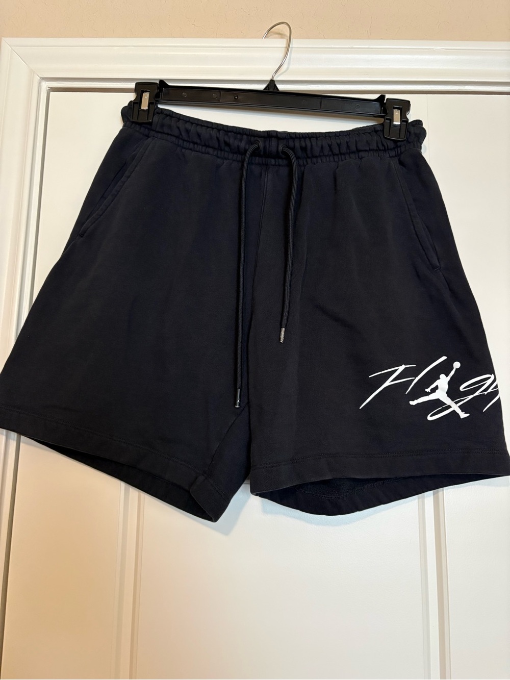 Jordan Black Athletic Shorts with White Jumpman Script
